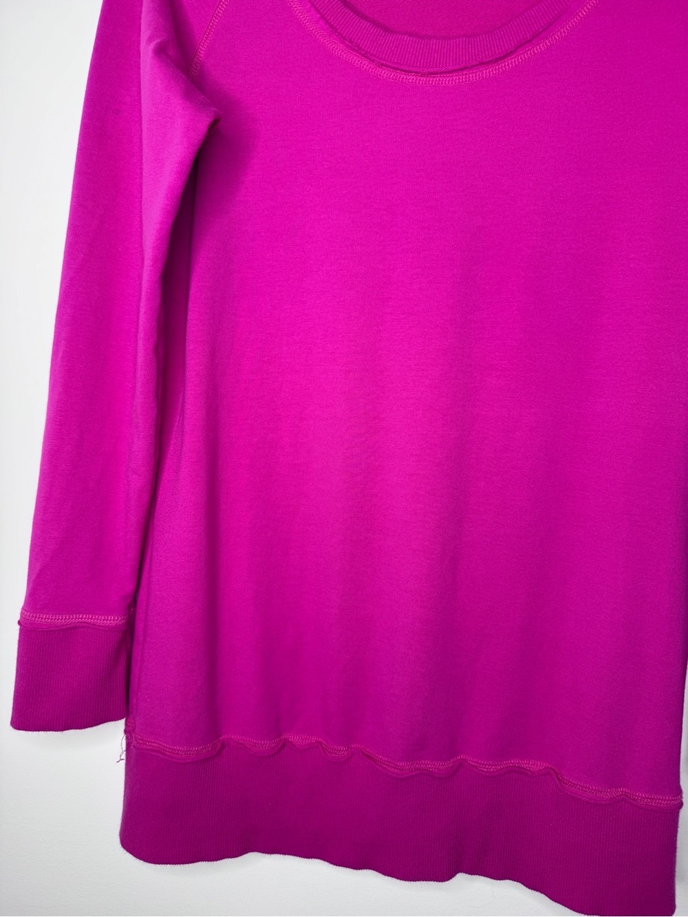 Boston Proper Magenta Fuschia Long-Sleeve Scoop Neck Top - Picture 5 of 5